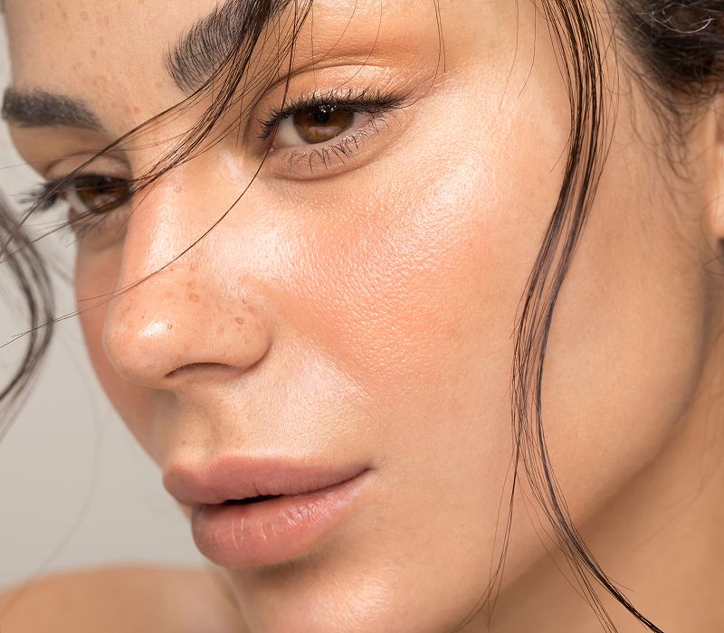 Close-up of a woman's natural beauty.